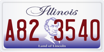 IL license plate A823540