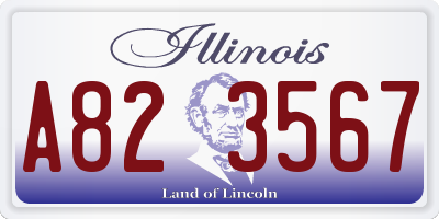 IL license plate A823567