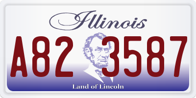 IL license plate A823587