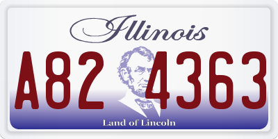 IL license plate A824363