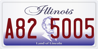 IL license plate A825005