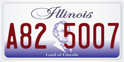 IL license plate A825007