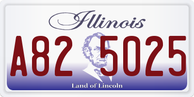 IL license plate A825025