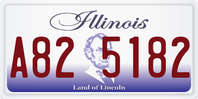 IL license plate A825182