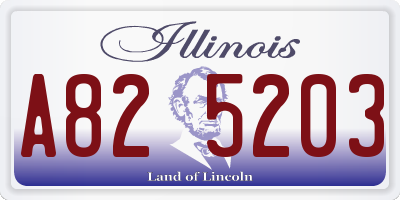 IL license plate A825203