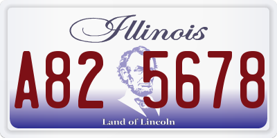 IL license plate A825678