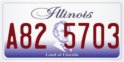 IL license plate A825703