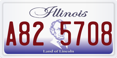 IL license plate A825708