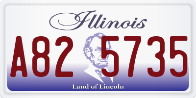 IL license plate A825735