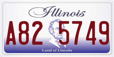 IL license plate A825749