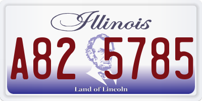 IL license plate A825785