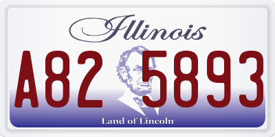 IL license plate A825893