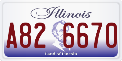 IL license plate A826670
