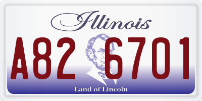 IL license plate A826701