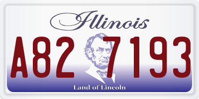 IL license plate A827193