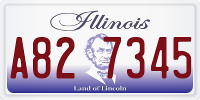 IL license plate A827345