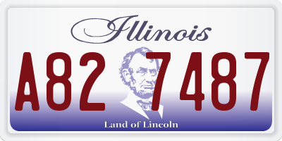 IL license plate A827487