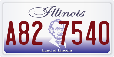 IL license plate A827540
