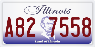 IL license plate A827558