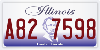IL license plate A827598
