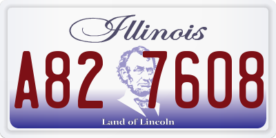 IL license plate A827608
