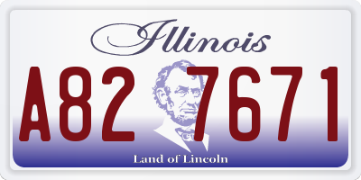 IL license plate A827671