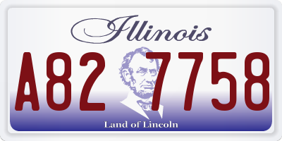IL license plate A827758