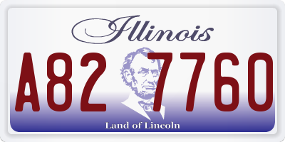 IL license plate A827760