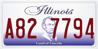 IL license plate A827794