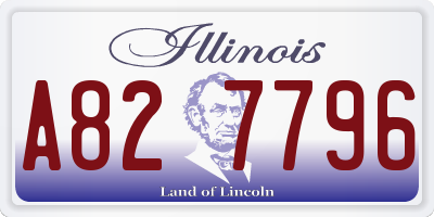 IL license plate A827796