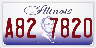 IL license plate A827820