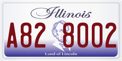 IL license plate A828002