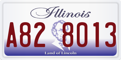 IL license plate A828013
