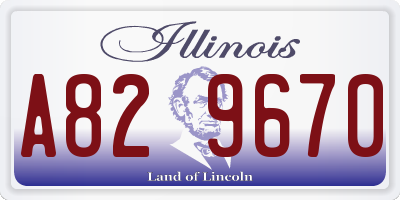IL license plate A829670