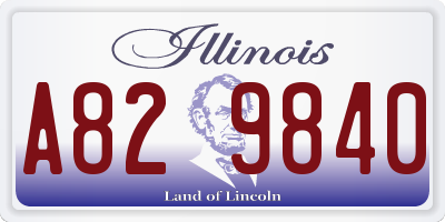 IL license plate A829840