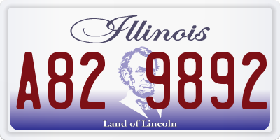 IL license plate A829892
