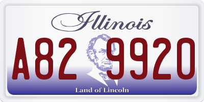 IL license plate A829920