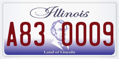 IL license plate A830009