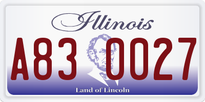 IL license plate A830027