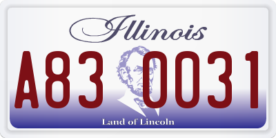 IL license plate A830031