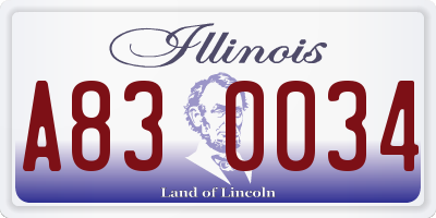 IL license plate A830034