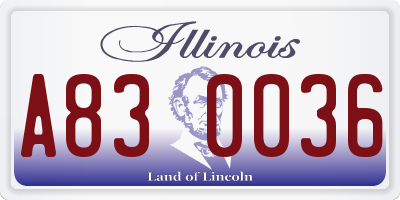 IL license plate A830036