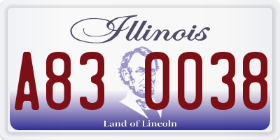 IL license plate A830038