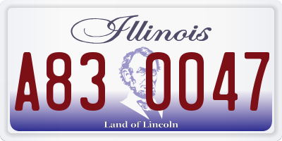 IL license plate A830047