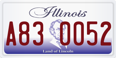 IL license plate A830052