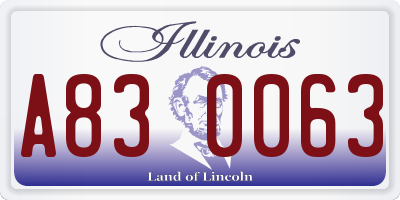 IL license plate A830063