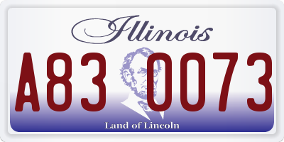 IL license plate A830073