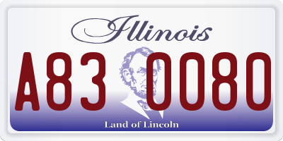 IL license plate A830080