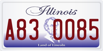 IL license plate A830085