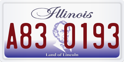 IL license plate A830193